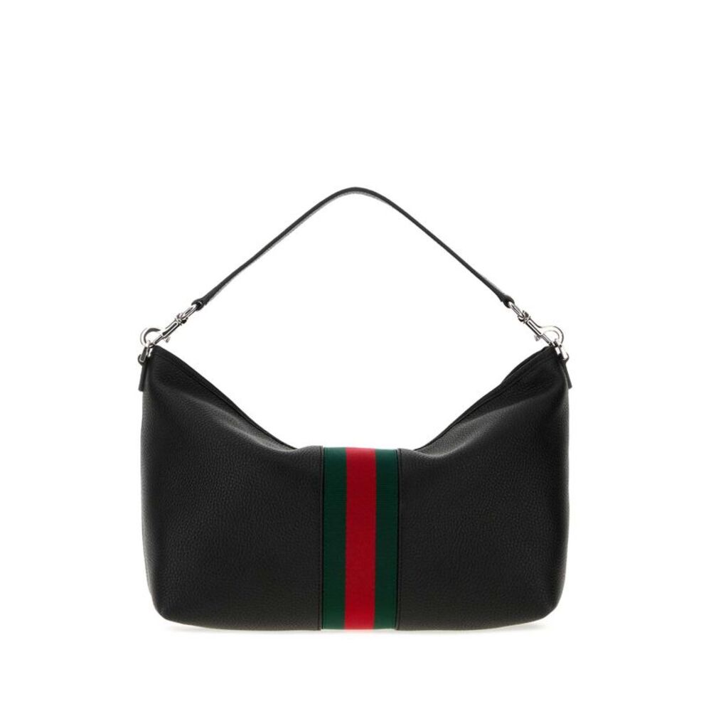 Gucci Men Black Leather Handbag